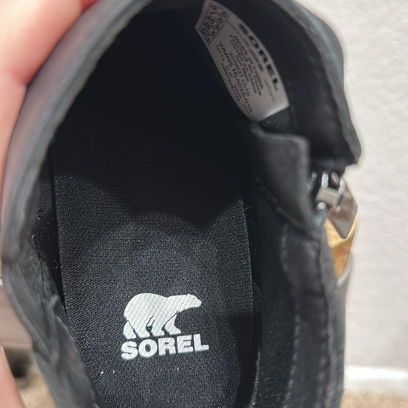 NEW Sorel Evie ll Black Leather Waterproof Ankle Boots Size 9.5 - Picture 11 of 11